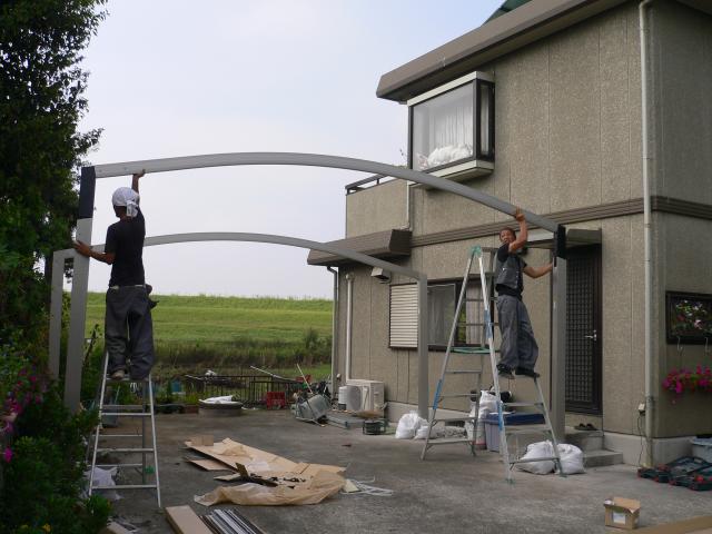 板倉町　カーポート・物置天井梁